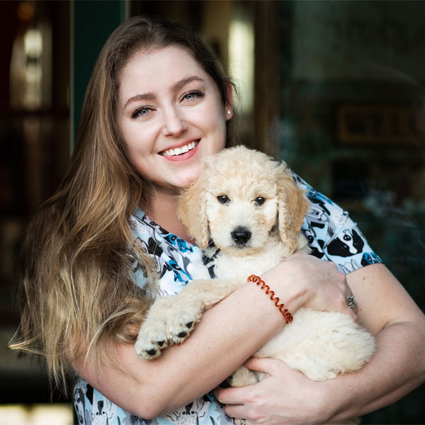 Amy with her dog